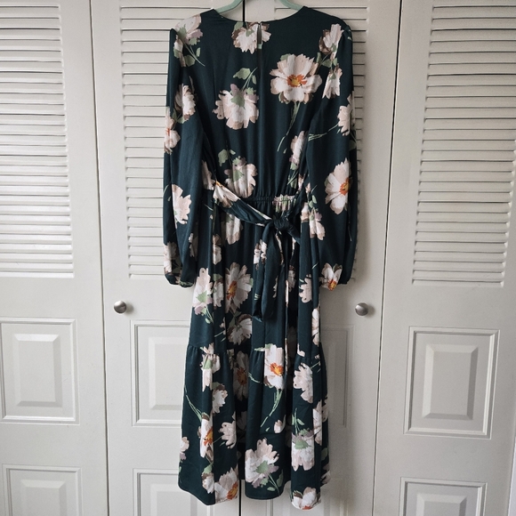 INC International Concept Dress Floral Green Size 14 #093 - Picture 3 of 8